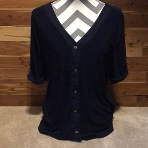 Elie McCarthy XL Navy Blue Blouse